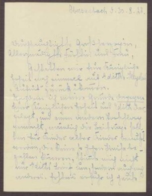 Schreiben von Emilie Göler an die Großherzogin Luise; Aufruf von Edith von Heyden; Schließung des Pensionats während der Sommerzeit