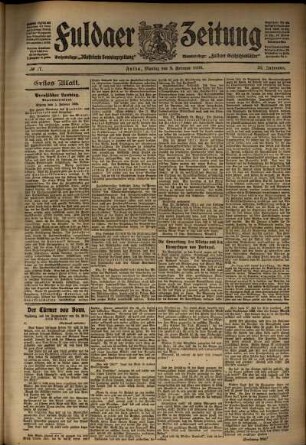 Erste Ausgabe vom Montag, den 03. Februar 1908.