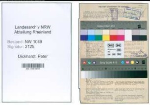Entnazifizierung Peter Dickhardt , geb. 17.03.1904 (Justizsekretaer)