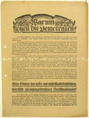 Aufruf der Deutschen Demokratischen Partei zur Reichstags- und zur preußischen Landtagswahl am 7. Dezember 1924