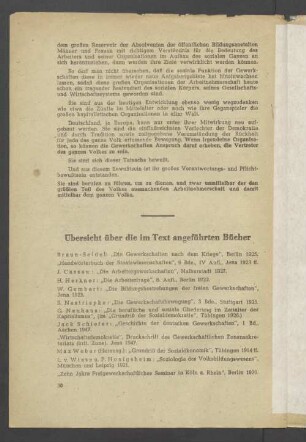 Übersicht über die im Text angeführten Bücher