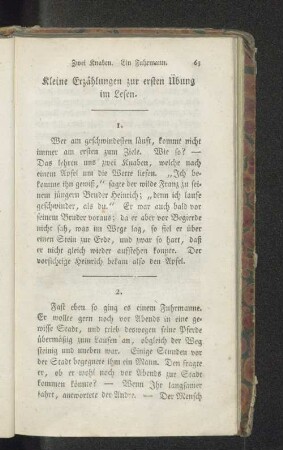 Kleine Erzählungen zur ersten Übung im Lesen.