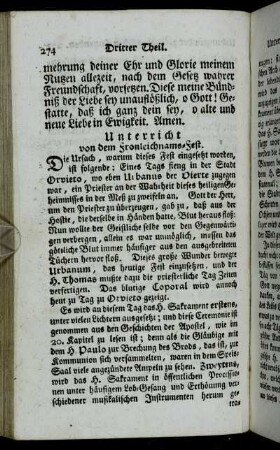 Unterricht von dem Fronleichnams-Fest