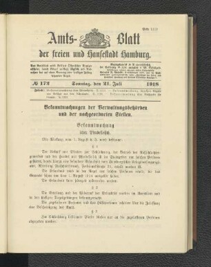No. 172, 21. Juli 1918
