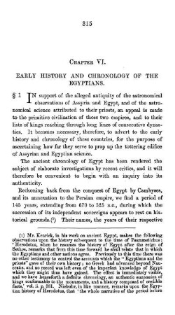 Chapter VI. Early History and Chronology of the Egyptians.