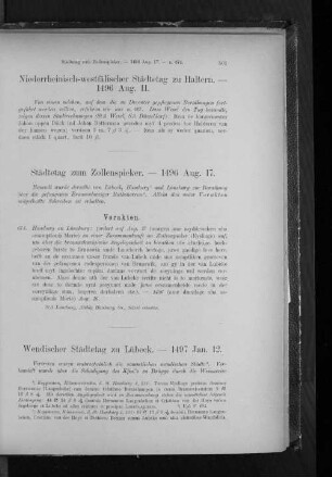 Wendischer Städtetag zu Lübeck. - 1479 Jan. 12.