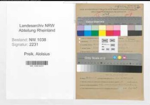 Entnazifizierung Aloisius Preik , geb. 10.10.1898 (Arbeiter)