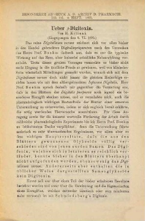 Über Beta-Digitoxin