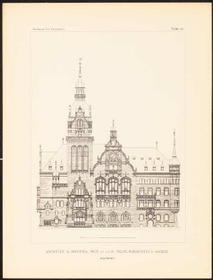 Konkurrenzentwürfe für ein Rathaus in Stuttgart, zusammengest. v. W. Kick, Stuttgart 1895: Ansicht
