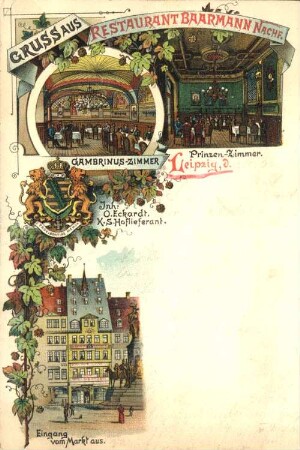 Gruss aus Restaurant Baarmann Nachf., Leipzig