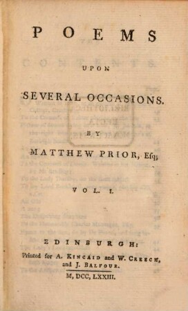 Poems Upon Several Occasions, 1