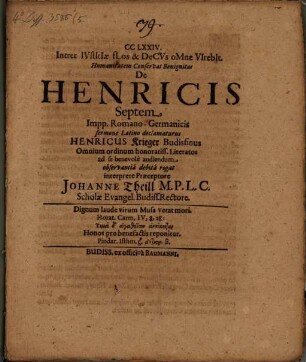 De Henricis septem Impp. Romano-Germanicis