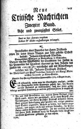 Acht und zwanzigstes Stück.