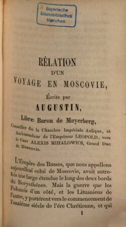 Relation d'un voyage en Moscovie, 1