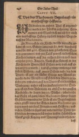 Caput VII. Von des Machomets Begrebnuß ...