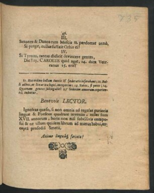 Benevole Lector.