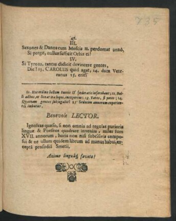 Benevole Lector.