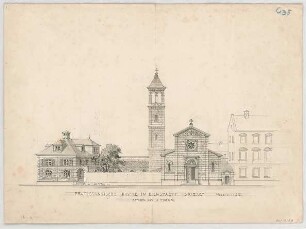 Thiersch, August ; Eichstätt (Bayern); Ev. Kirche und Pfarrhaus - Ansicht