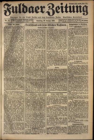 Erste Ausgabe vom Samstag, den 28. Januar 1928.