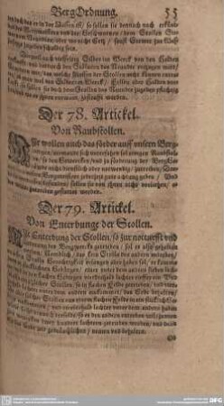 Der 79. Artickel. Von Enterbunge der Stollen.
