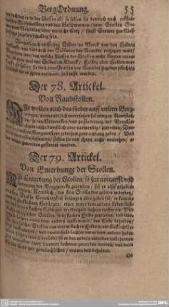 Der 79. Artickel. Von Enterbunge der Stollen.