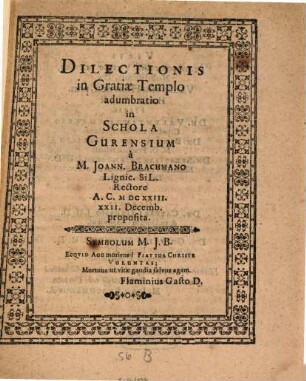 Dilectionis in Gratiae Templo adumbratio