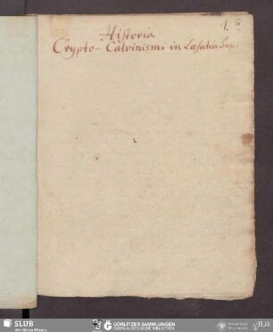 Historia Crypto-Calvinismi in Lusatia Sup.