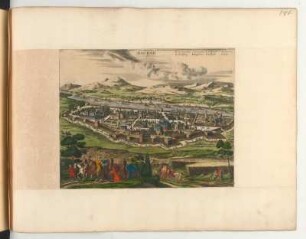 Vogelschansicht von Bagdad, Irak, kolorierter Kupferstich, 1681 : Bagad / I. Azelt fc.. - [S.l. ; 1681]. - 1 Ansicht : Kupferst. ; 34 x 27 cm