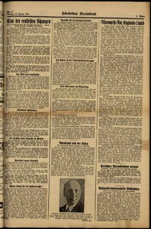 Zweite Ausgabe vom Montag, den 15. Januar 1940.