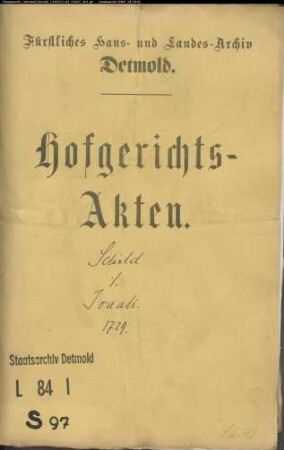 Schild, Friedrich in Detmold gegen Hofjuden Joseph Isaak - Schuldforderung