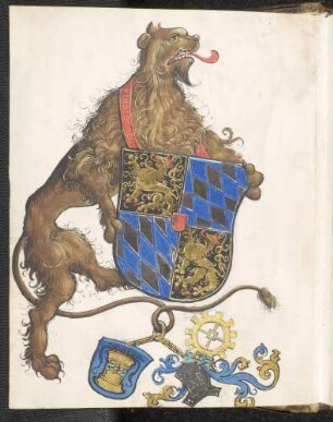 Löwe mit kurpfälzischem Wappenschild
