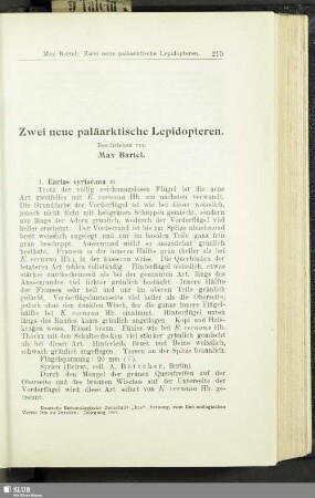 Zwei neue paläarktische Lepidopteren