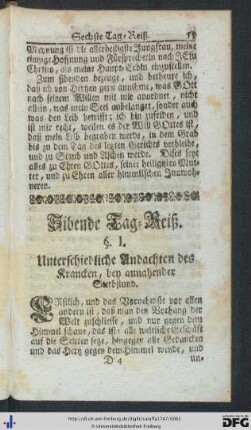 Sibende Tag-Reiß.