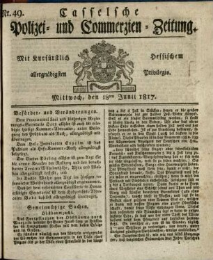 Nr. 49, Mittwoch, den 18ten Junii 1817