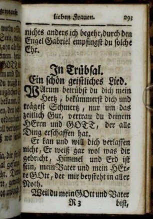 In Trübsal. Ein schön geistliches Lied
