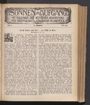 Heft 8. 16. Jahrgang. Mai 1914