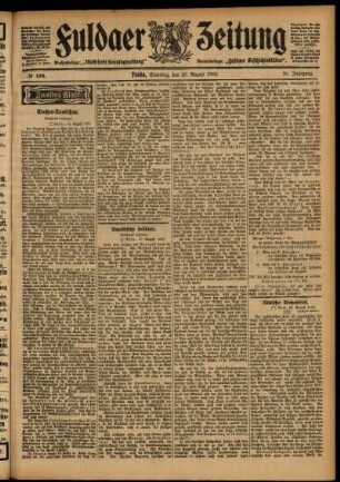 Zweite Ausgabe vom Samstag, den 29. August 1903.