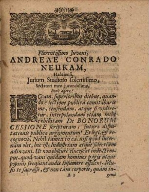Disputatio Juridica De Cessione Bonorum