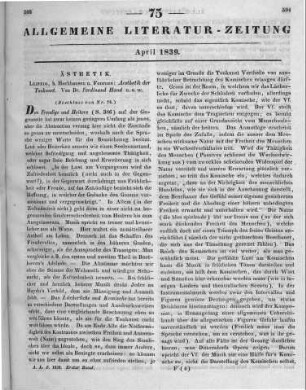 Hand, F. G.: Aesthetik der Tonkunst. T. 1. Leipzig: Hochhausen & Fournes 1837 (Beschluss von Nr. 74.)