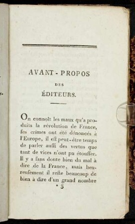 Avant-Propos Des Éditeurs.