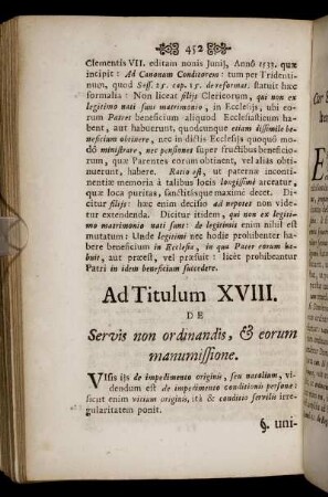 Ad Titulum XVIII. - Ad Titulum XXI.