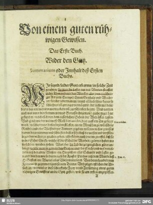 Das Erste Buch. Wider den Geitz