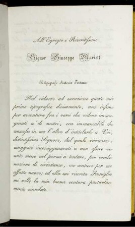All' Egregio E Riveritissimo Signor Giuseppe Marietti.