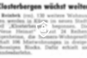 Klosterbergen wächst weiter