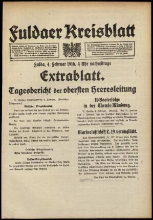 Ausgabe vom Freitag, den 04. Februar 1916.