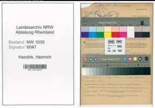 Entnazifizierung Heinrich Handirk , geb. 08.11.1907 (Angestellter)