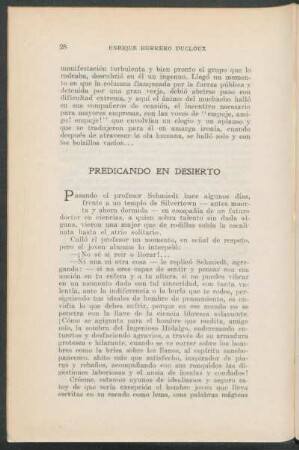 Predicando en desierto