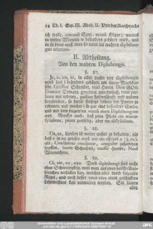 II. Abtheilung. Von den wahren Diphthongis.