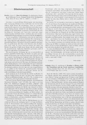 492-494 [Rezension] Orlinsky, Harry Meyer, A history of Bible translation and the North American contribution