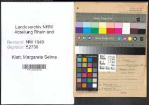 Entnazifizierung Margarete Selma Klatt , geb. 01.05.1907 (Konzertgeigerin)